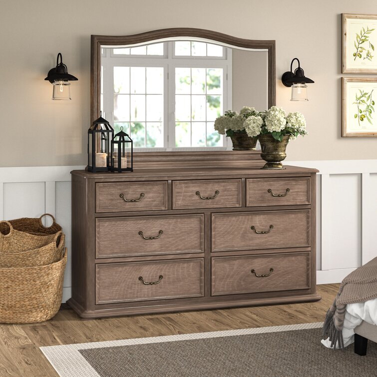 Diane 7 Drawer 66'' W Dresser with Mirror