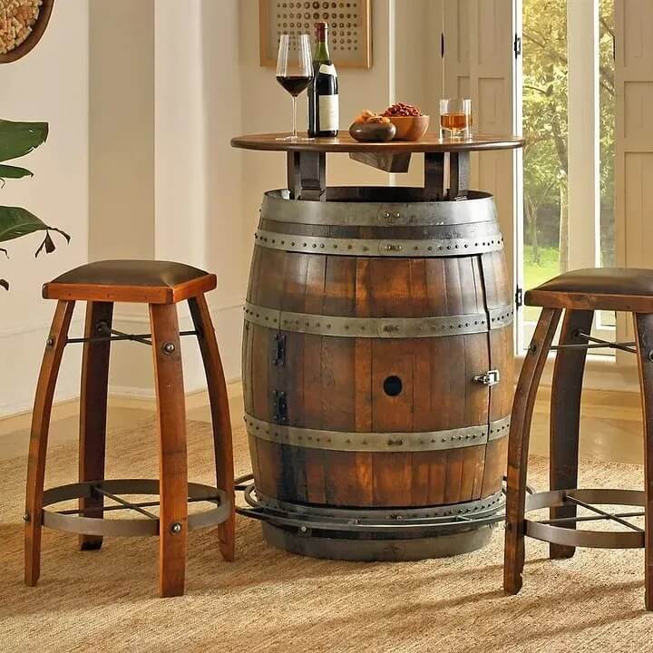 The ultimate wine barrel table (1 Table + 2 Chairs)