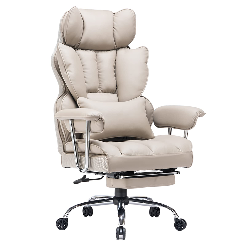 PU Leather Office Computer Chair (Executive Office Chair with Leg Rest and Lumbar Support)