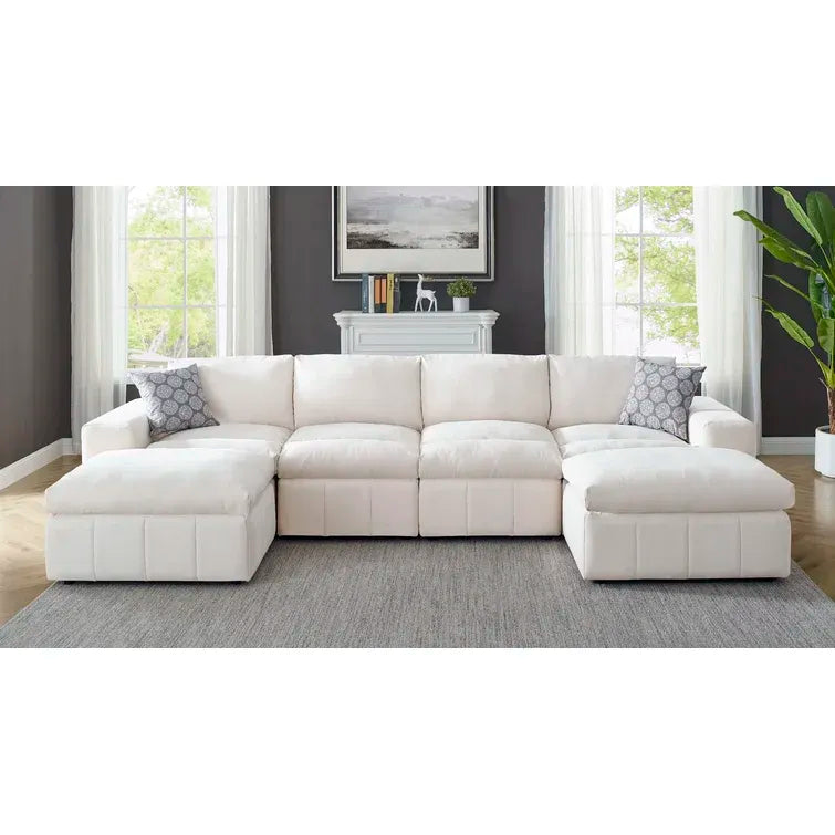 Anchoretta 134" Wide Reversible Modular Sectional with Ottoman