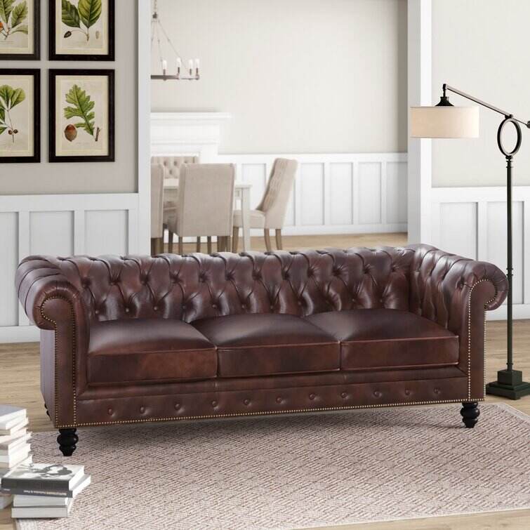 Ophelie 87'' Leather Sofa