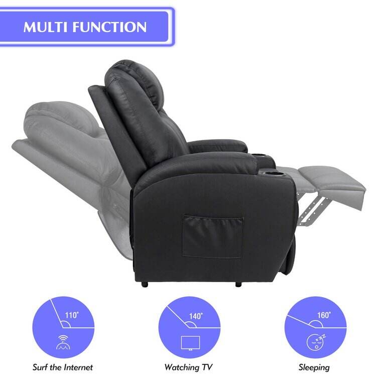 Faux Leather Power Lift Recliner Chair with Massage and Heating Functions