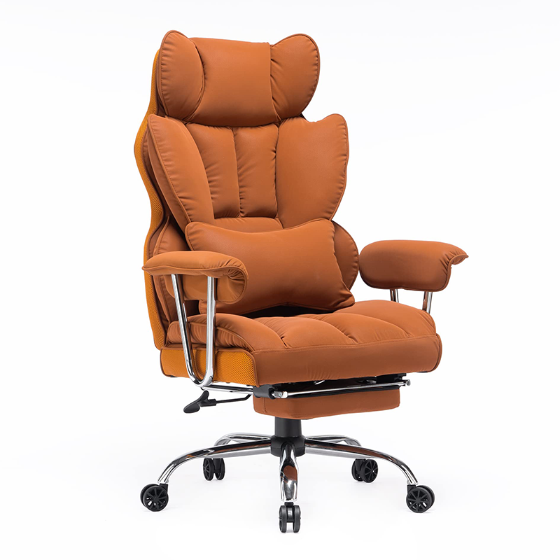 PU Leather Office Computer Chair (Executive Office Chair with Leg Rest and Lumbar Support)