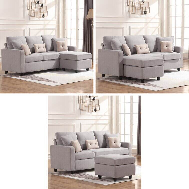 Campbelltown 78.5" Wide Reversible Sofa & Chaise with Ottoman