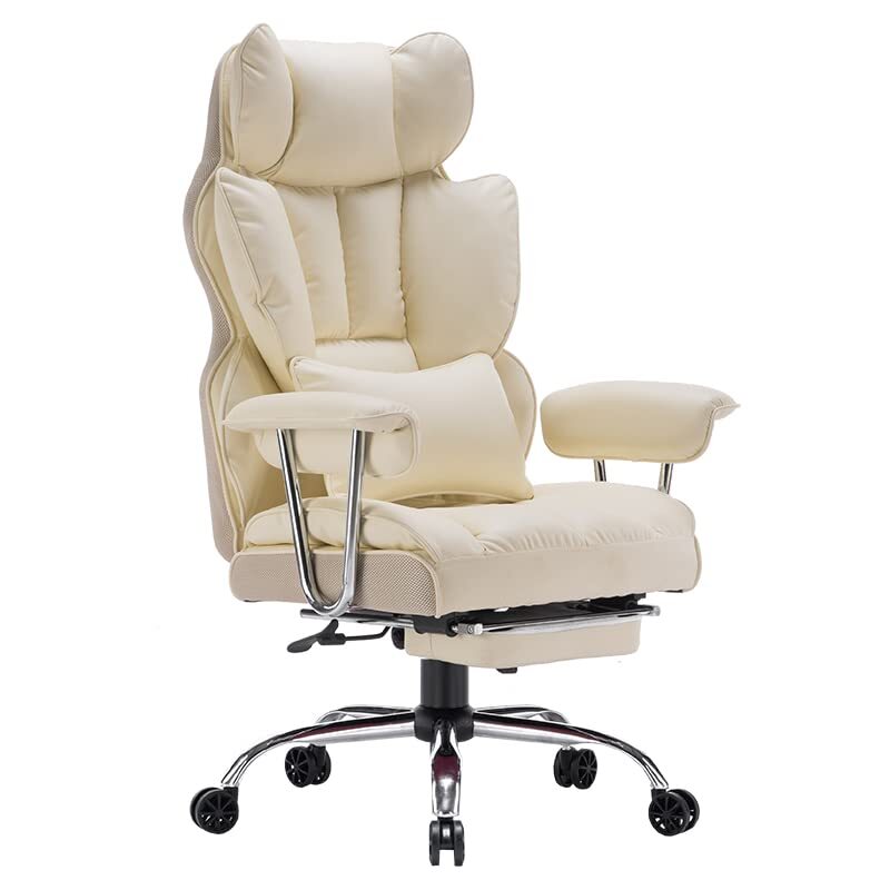 PU Leather Office Computer Chair (Executive Office Chair with Leg Rest and Lumbar Support)