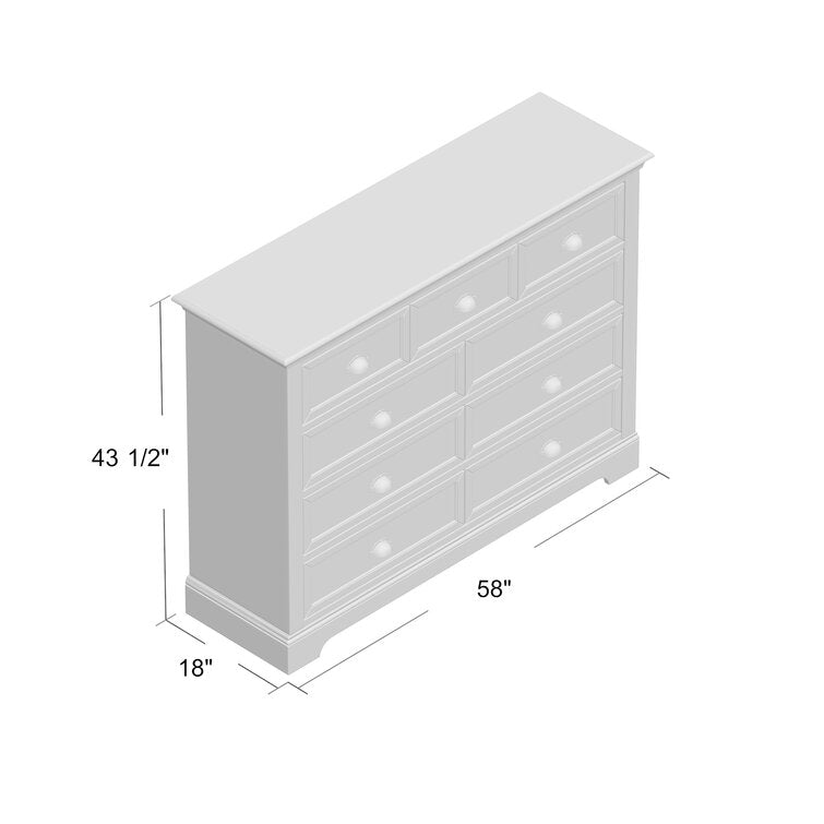 Alicea 9 Drawer 58'' W