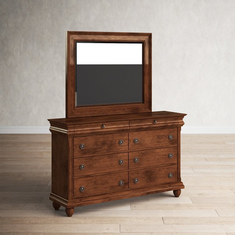 Deonte 8 Drawer 64'' W Double Dresser With Mirror