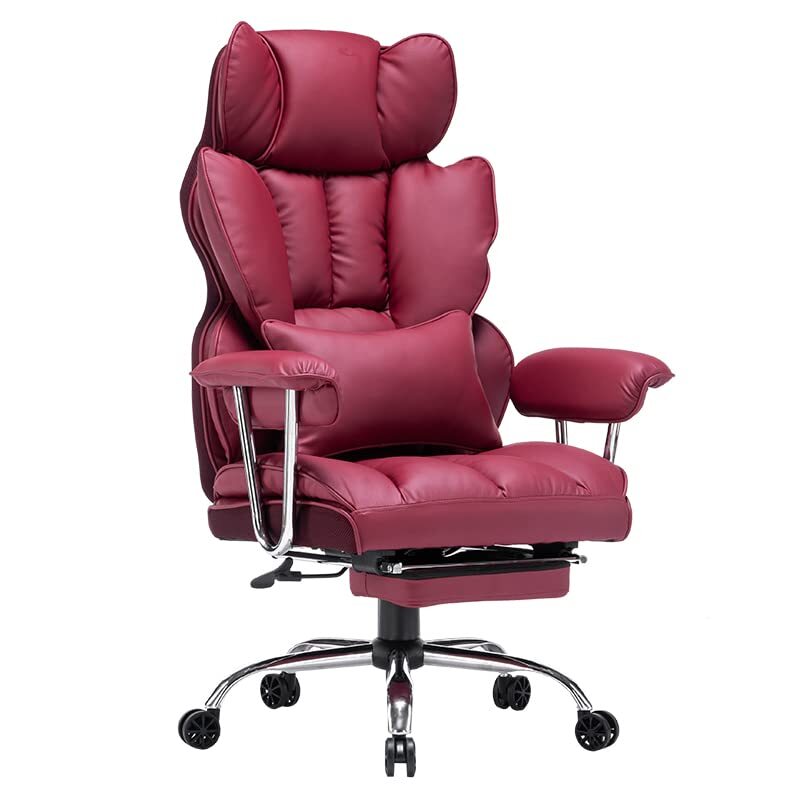 PU Leather Office Computer Chair (Executive Office Chair with Leg Rest and Lumbar Support)