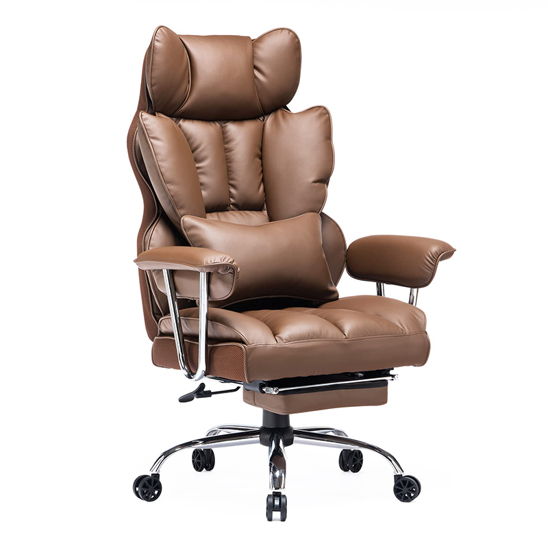 PU Leather Office Computer Chair (Executive Office Chair with Leg Rest and Lumbar Support)