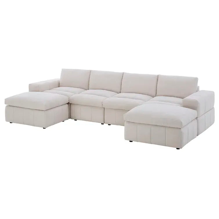 Anchoretta 134" Wide Reversible Modular Sectional with Ottoman