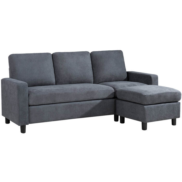 Harbuck 77.55" Wide Reversible Sofa & Chaise with Ottoman