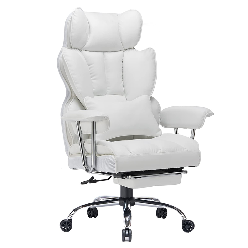 PU Leather Office Computer Chair (Executive Office Chair with Leg Rest and Lumbar Support)