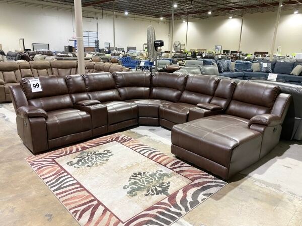 (🔥SPECIAL OFFER) LEATHER SECTIONAL SOFA SET, 4 PIECES, U-SHAPED SOFA WITH REMOVABLE FOOTREST