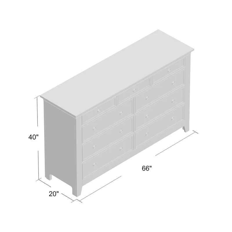 Woodside 9 Drawer 66'' W Dresser