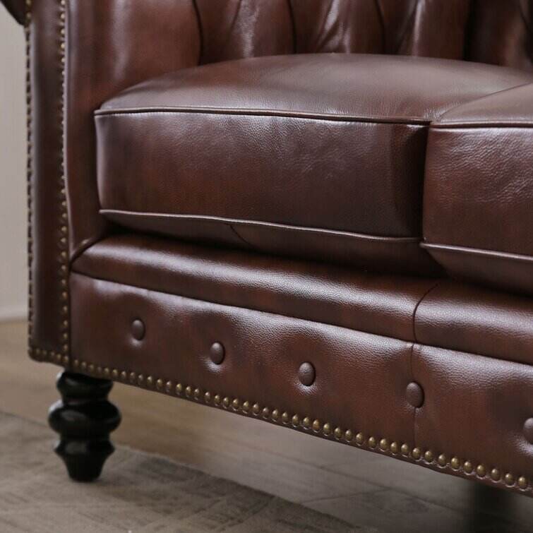 Ophelie 87'' Leather Sofa