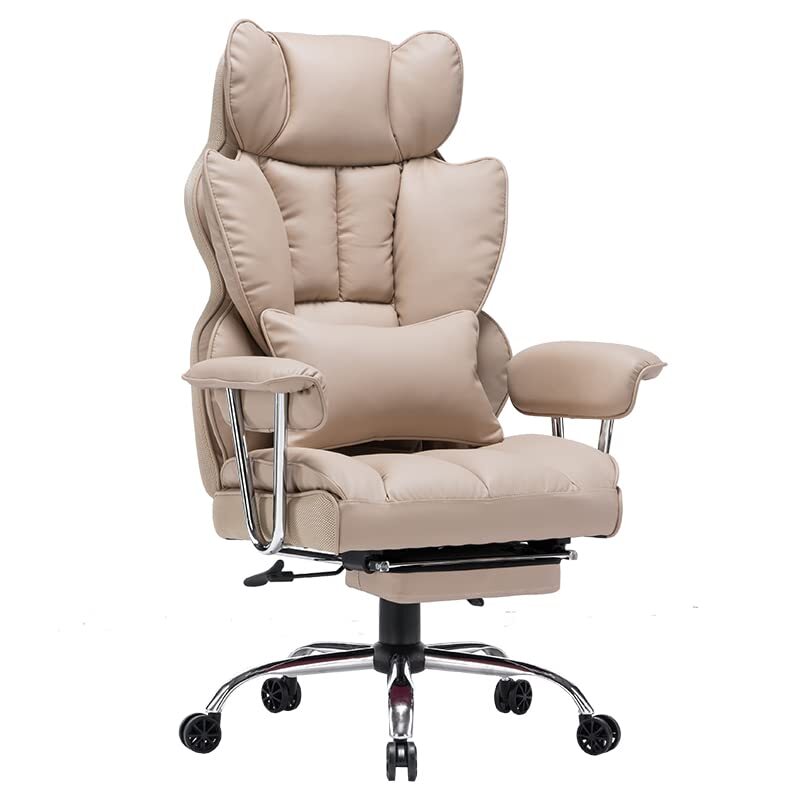 PU Leather Office Computer Chair (Executive Office Chair with Leg Rest and Lumbar Support)