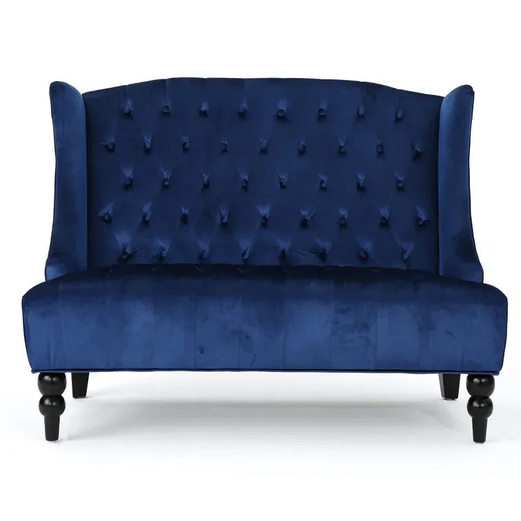 Carolina 50.25'' Velvet Recessed Arm Loveseat