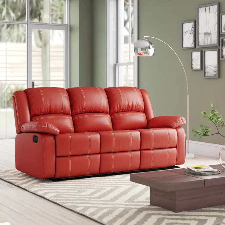 Hagar 81'' Faux Leather Pillow Top Arm Reclining Sofa