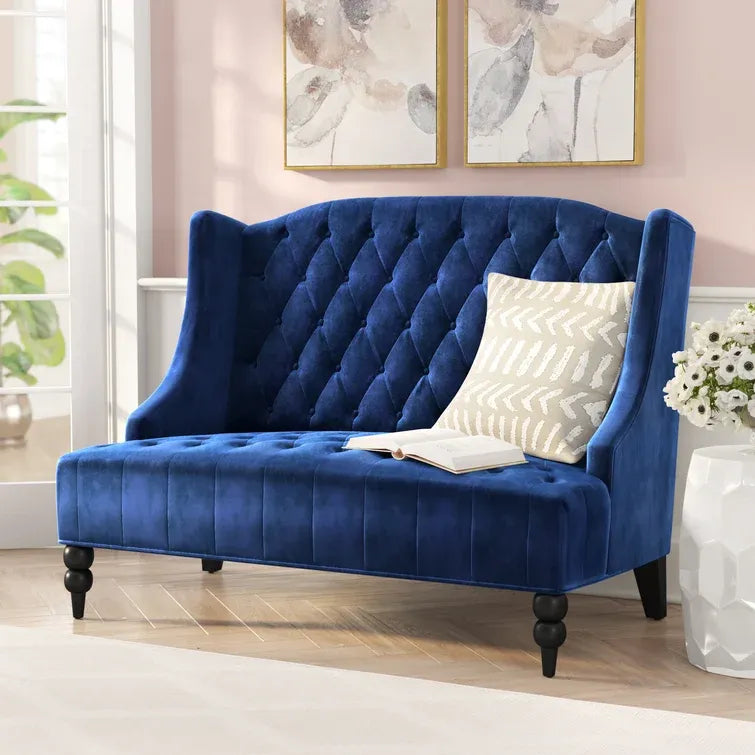 Carolina 50.25'' Velvet Recessed Arm Loveseat