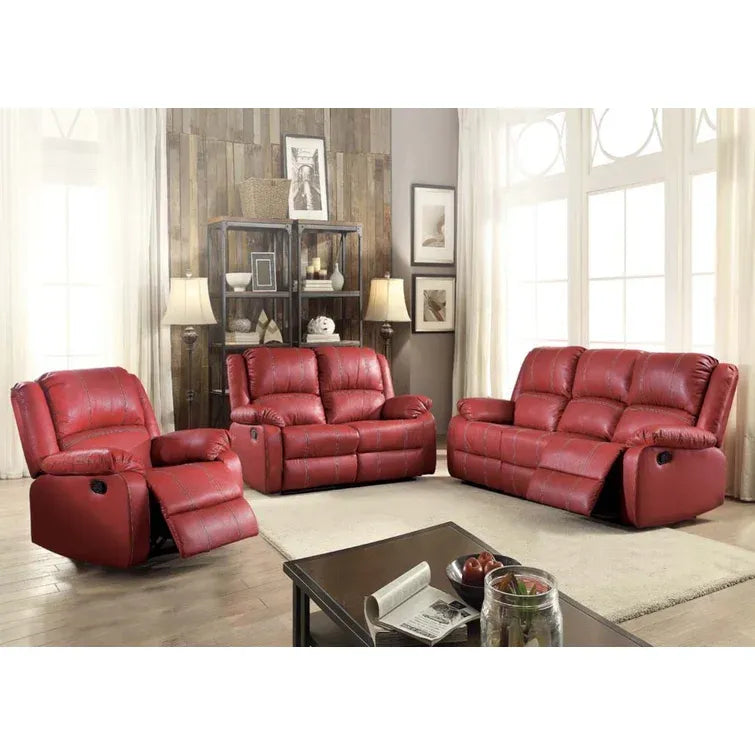 Hagar 81'' Faux Leather Pillow Top Arm Reclining Sofa