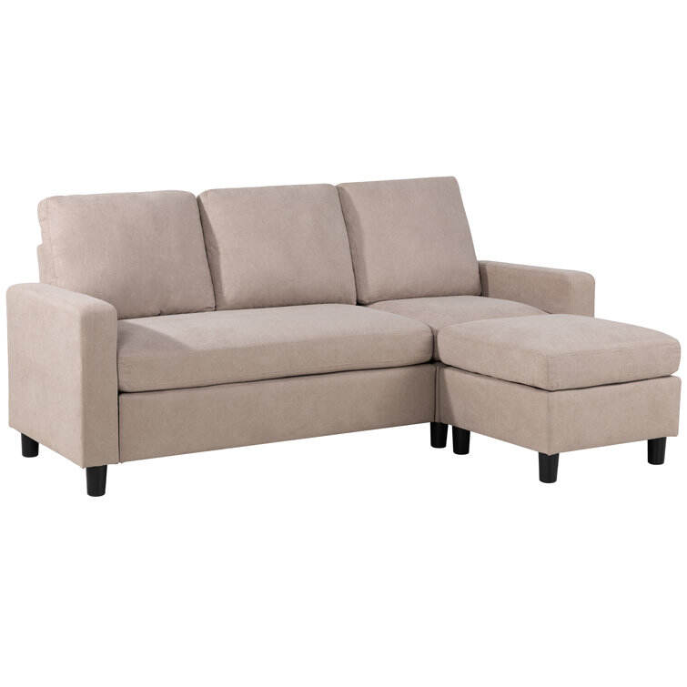 Harbuck 77.55" Wide Reversible Sofa & Chaise with Ottoman