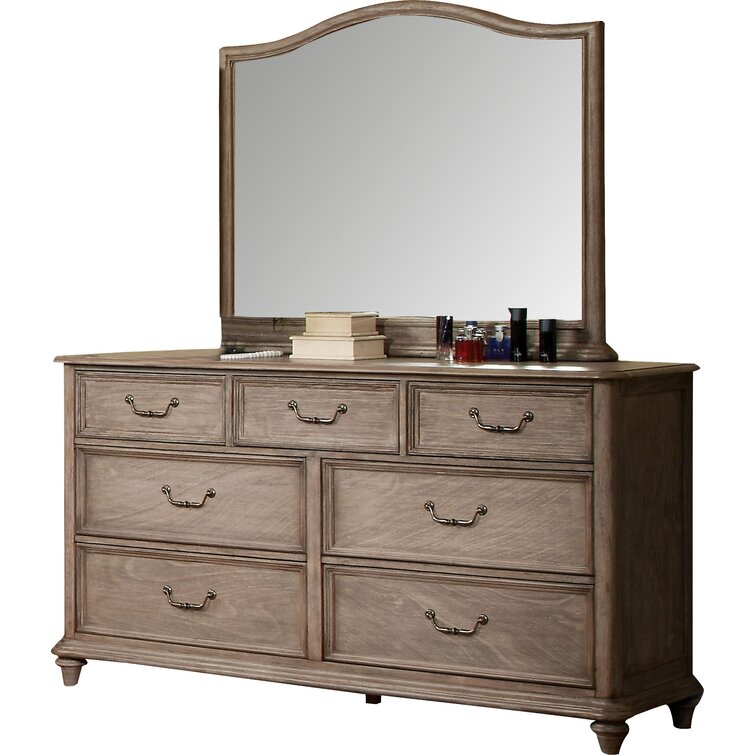 Diane 7 Drawer 66'' W Dresser with Mirror