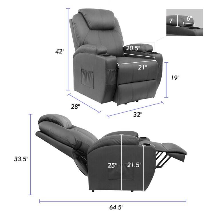 Faux Leather Power Lift Recliner Chair with Massage and Heating Functions