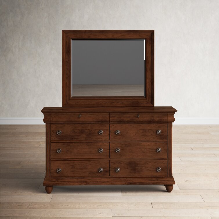 Deonte 8 Drawer 64'' W Double Dresser With Mirror