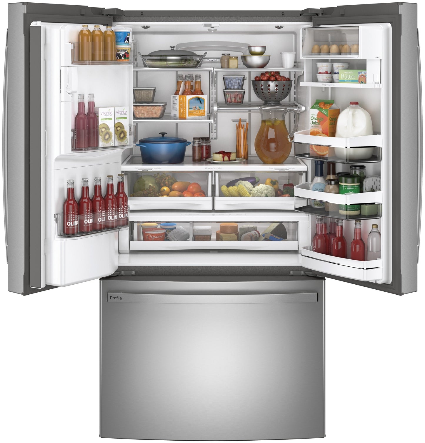 GE Profile™ Series ENERGY STAR® 27.7 Cu. Ft. Fingerprint Resistant French-Door Refrigerator with Hands-Free AutoFill