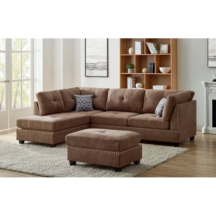 Sunnydale Left Hand Facing Sofa and Chaise with Ottoman