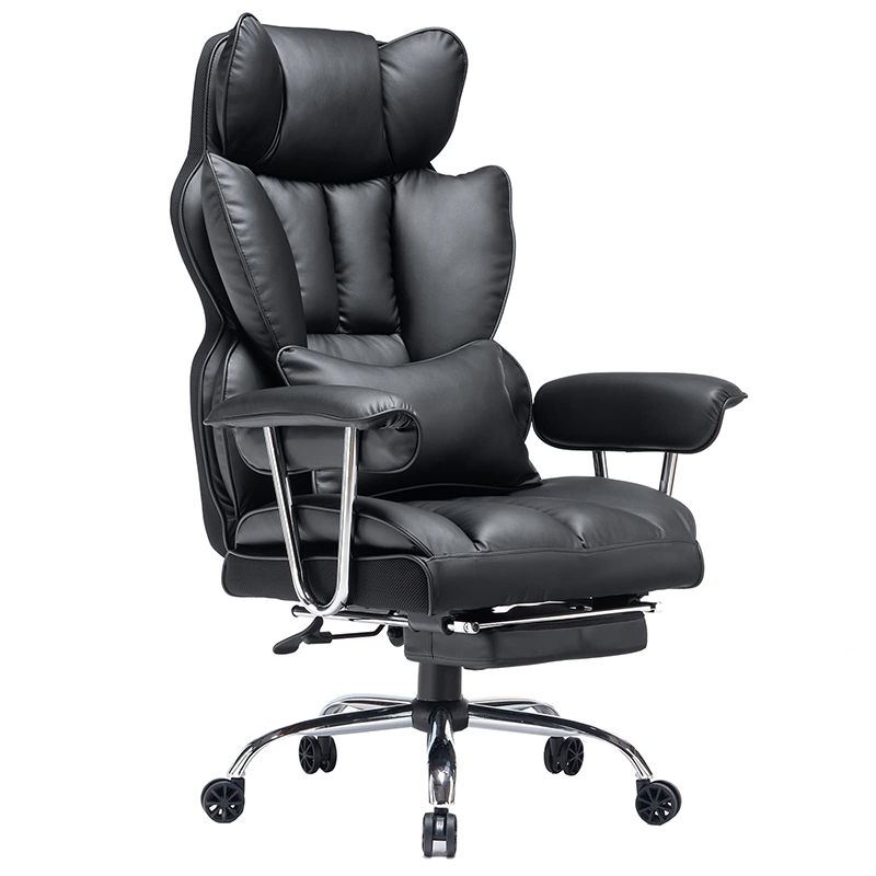 PU Leather Office Computer Chair (Executive Office Chair with Leg Rest and Lumbar Support)