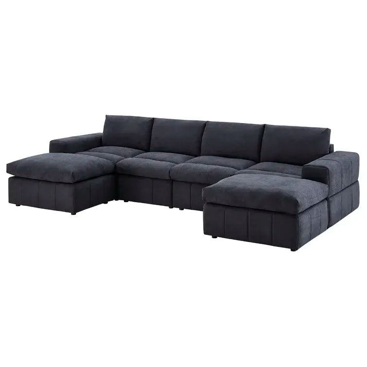 Anchoretta 134" Wide Reversible Modular Sectional with Ottoman